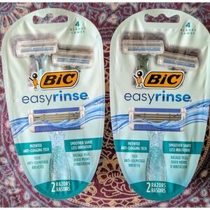 (2) BIC Easy Rinse Women's Disposable 4-Blade Razors-2ct. Each